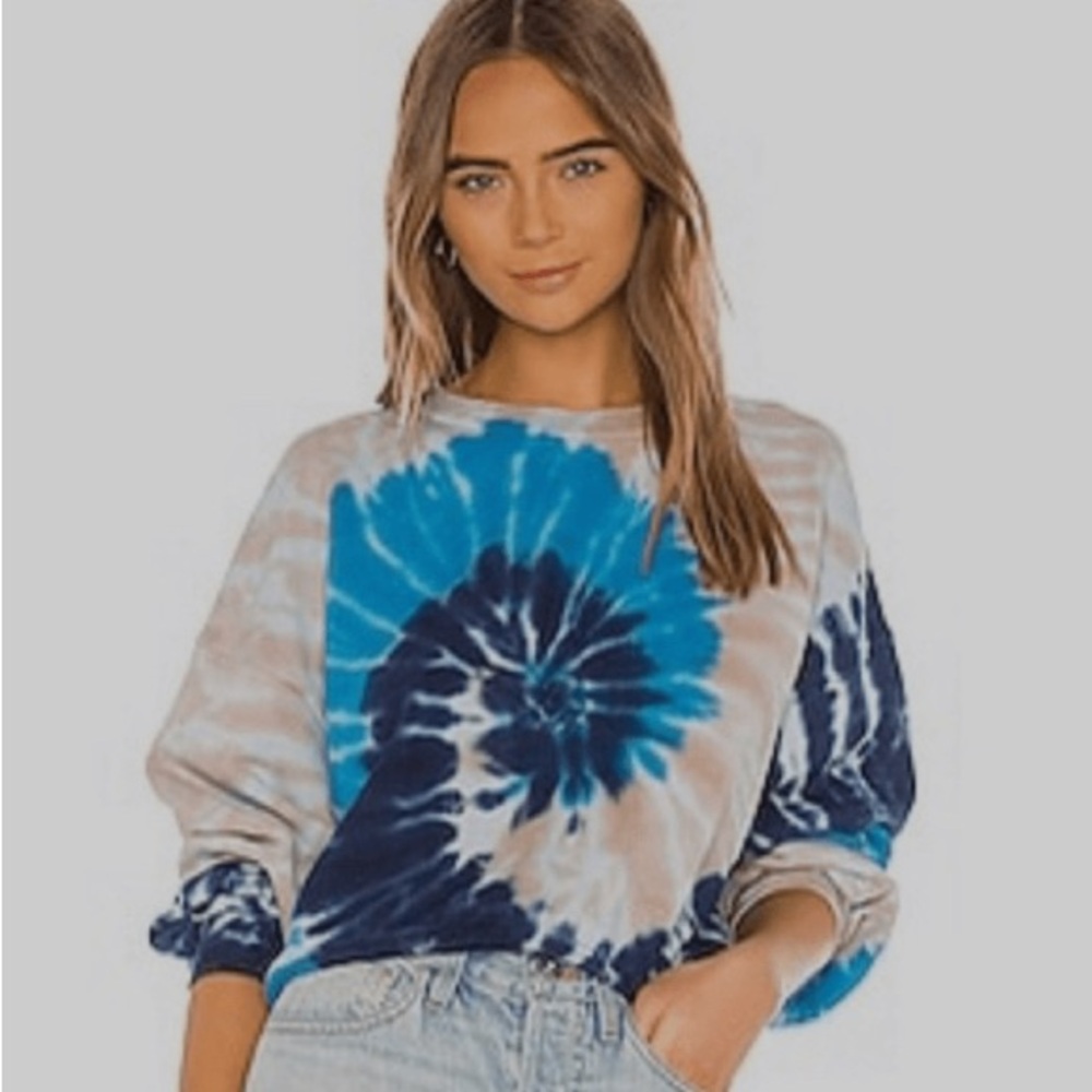 Agolde Blue and Cream Tie-Dye Top